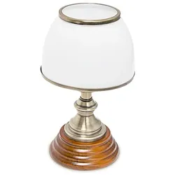 Relaxdays Tischlampe Glasschirm klassisch Weiß,Braun,Gold