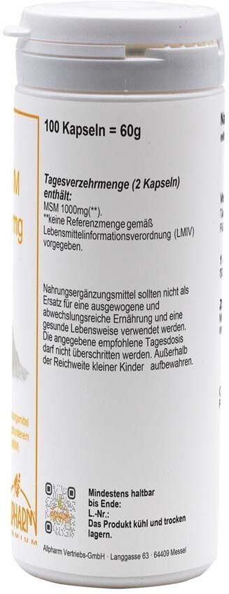 ALLPHARM MSM 500 mg Kapseln 100 St