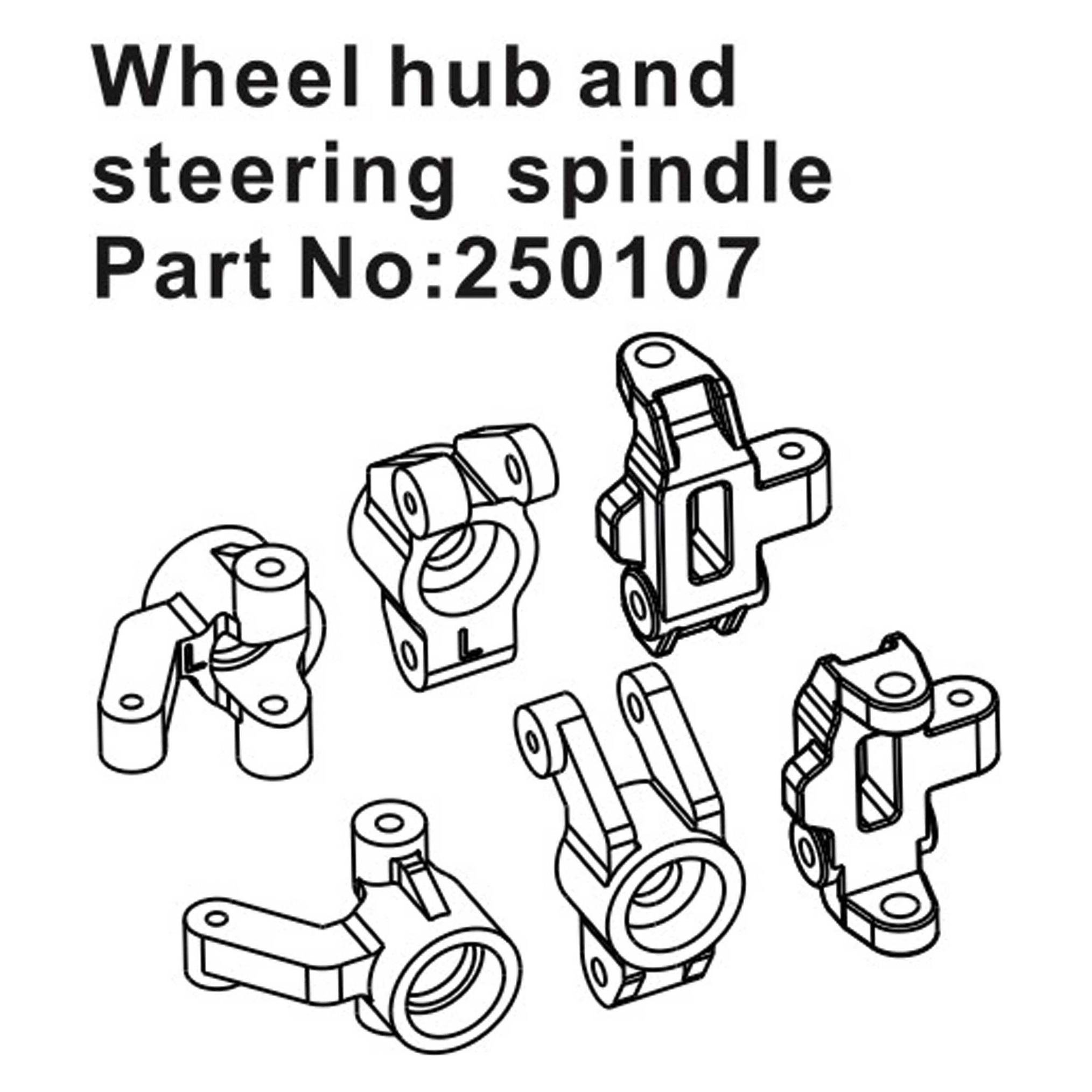 Hobby Plus RC Wheel Hub & Steering Spindle Set (HBP250107)