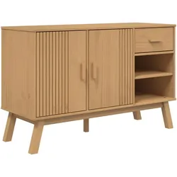 vidaXL Sideboard OLDEN Braun 114x43x73,5 cm Massivholz Kiefer