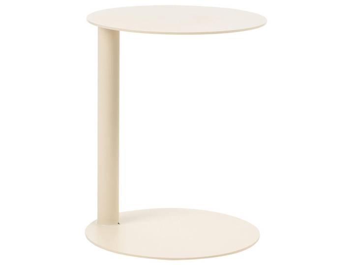 Beliani Outdoor-Beistelltisch 40/40/Metall Beige Venturina, Rund, 40x50x40 cm, Gartenmöbel, Gartentische, Garten-Beistelltische