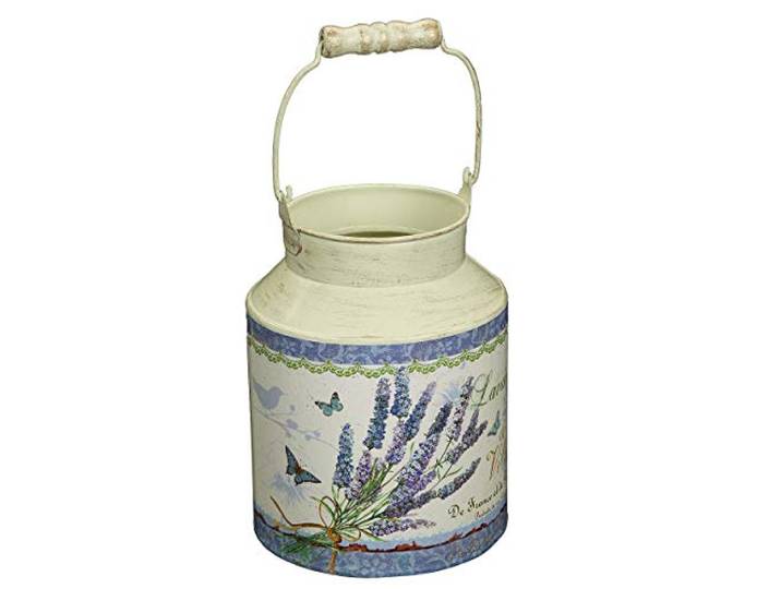 Ambiente - Lavendel melkkan metalen pot landhuisstijl plantenbak