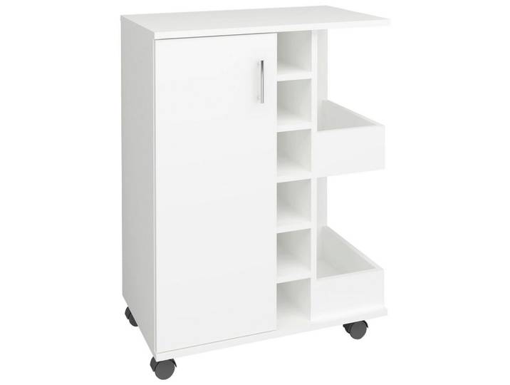 Mid.you Servierwagen, Weiss, Holzwerkstoff, rechteckig, 63x85x40 cm, Esszimmer, Barmöbel, Barwagen