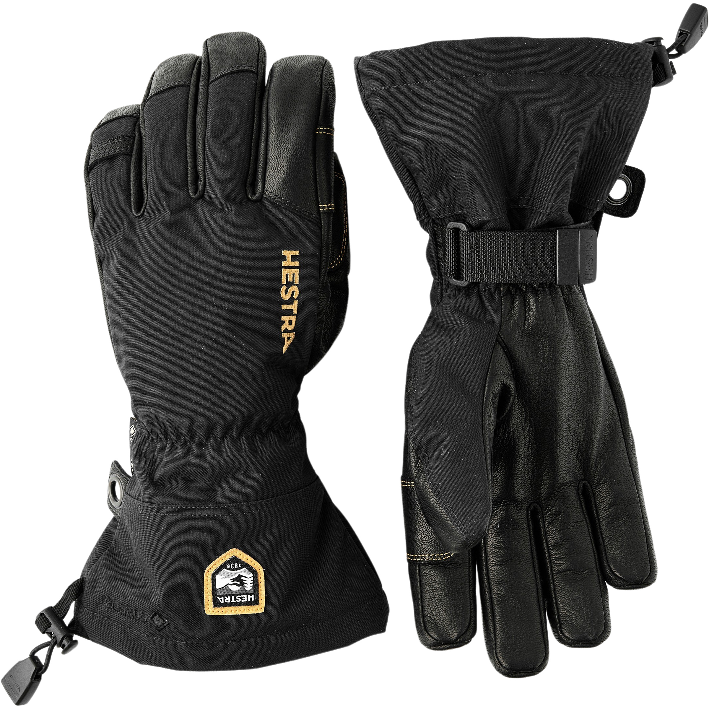 Hestra Army Leather GTX long Skihandschuhe schwarz Größe 7 Freeride | Skifahren | Splitboard Winddicht Wasserabweisend