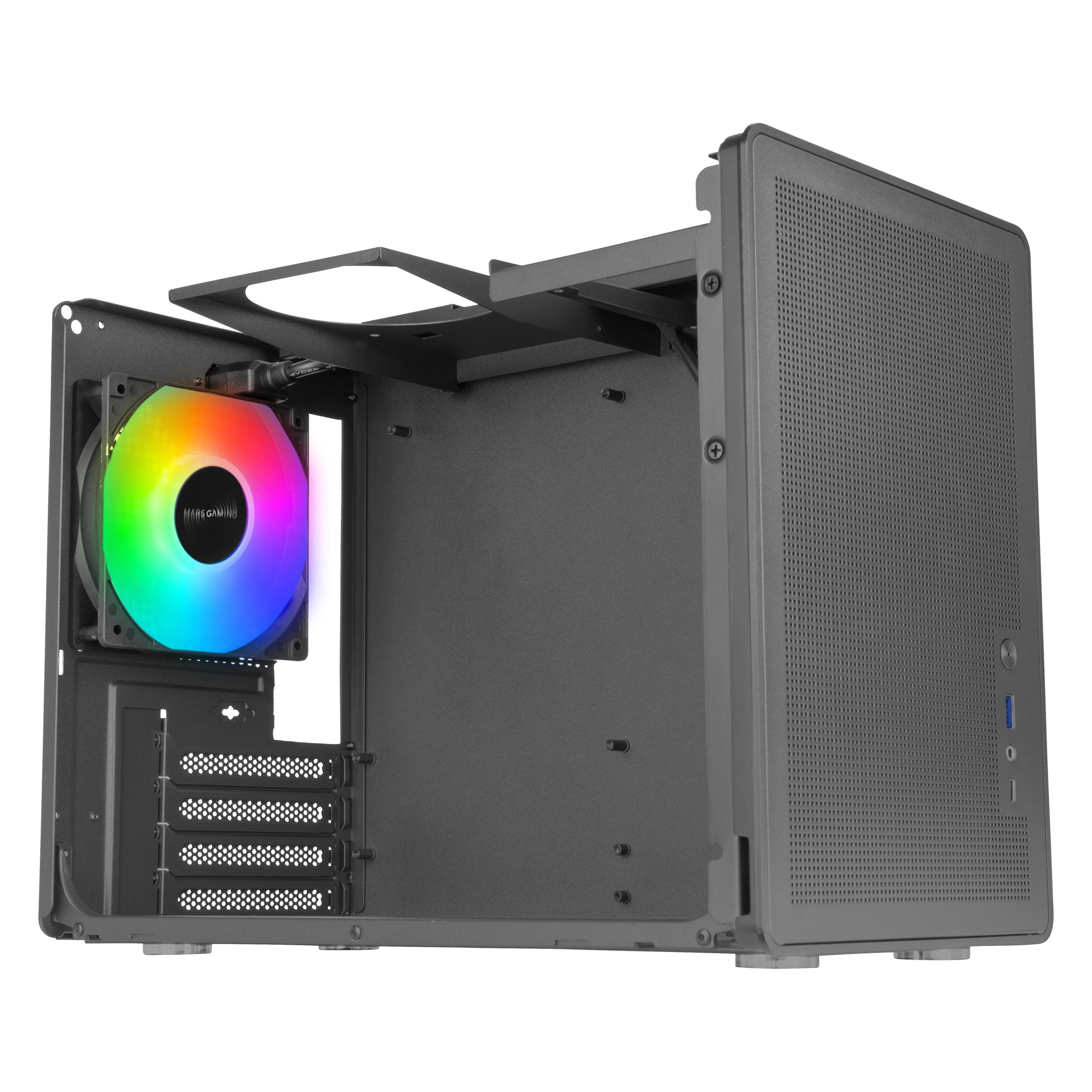 Mars Gaming Boitier Mini Tour Micro Atx Mc-Xps Avec Panneau Vitré (Noir) (mATX, Mini-ITX) (MCXPS)