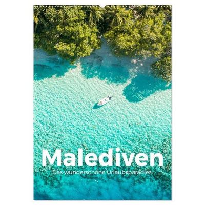 Malediven - Das wunderschöne Urlaubsparadies. (Wandkalender 2026 DIN A2 hoch), CALVENDO Monatskalender