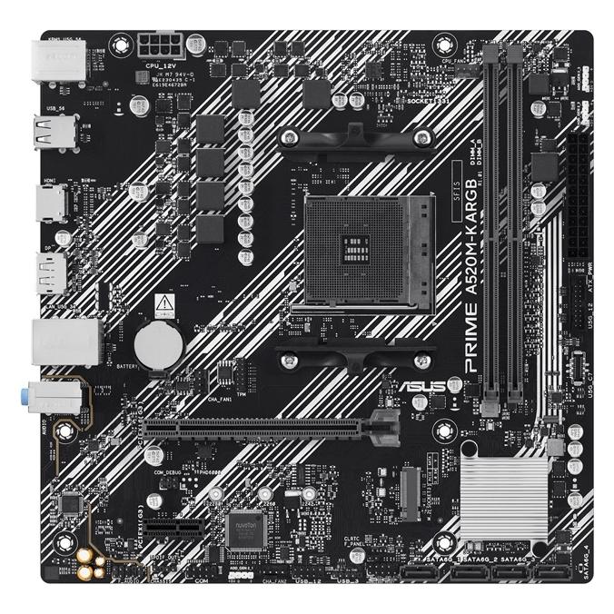 ASUS PRIME A520M-K ARGB (AMD,AM4,DDR4,mATX) (AM4, AMD A520, mATX) (90MB1R00-M0EAY0)