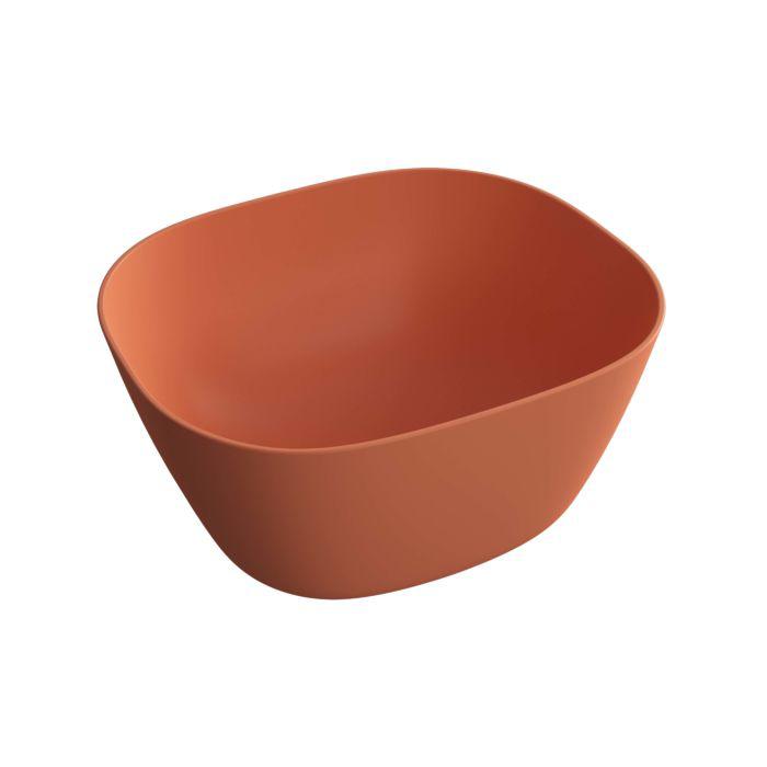 VitrA Plural Aufsatzschale 7811B477-0016 45 x 38 x 13,5 cm, rote Erde matt, hoch, rechteckig, ohne Überlauf/Hahnloch