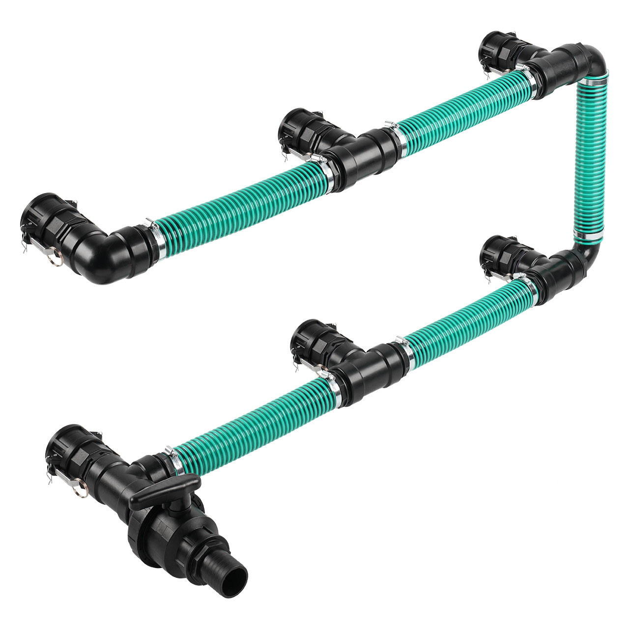 REKUBIK IBC Adapter 2" Camlock Dose - 6 IBC neben-/übereinander Tankverbindung 50mm Schlauch