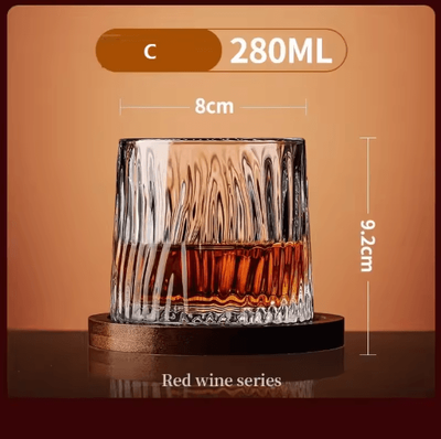 Inspire Picks Rotating Base Crystal Whiskey Glass Spinning Tumbler For Whiskey Wine And Brandy c 4pcs
