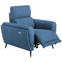 RELAXSESSEL Comfort, mit elektrischer Verstellung und verstellbarer Kopfstütze, Blau