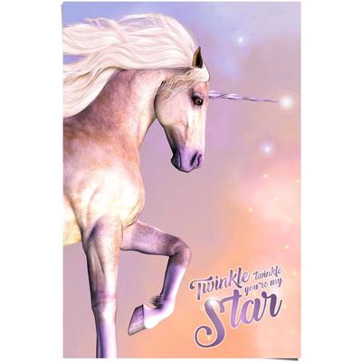 Poster REINDERS "Poster Einhorn Glitzer", rosa (farbe bild(er): rosa), B:61cm H:91,5cm, Papier, Bilder, Poster