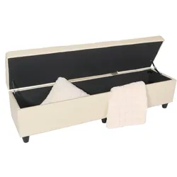 Sitzbank mit Aufbewahrung Arezzo XXL, Leder ~ creme