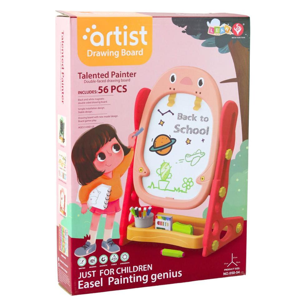 Lean Toys Lean Doppelseitige Magnettafel Pinguin Spiel Set Zubehör 56El Rosa (LEA25148-uniw)