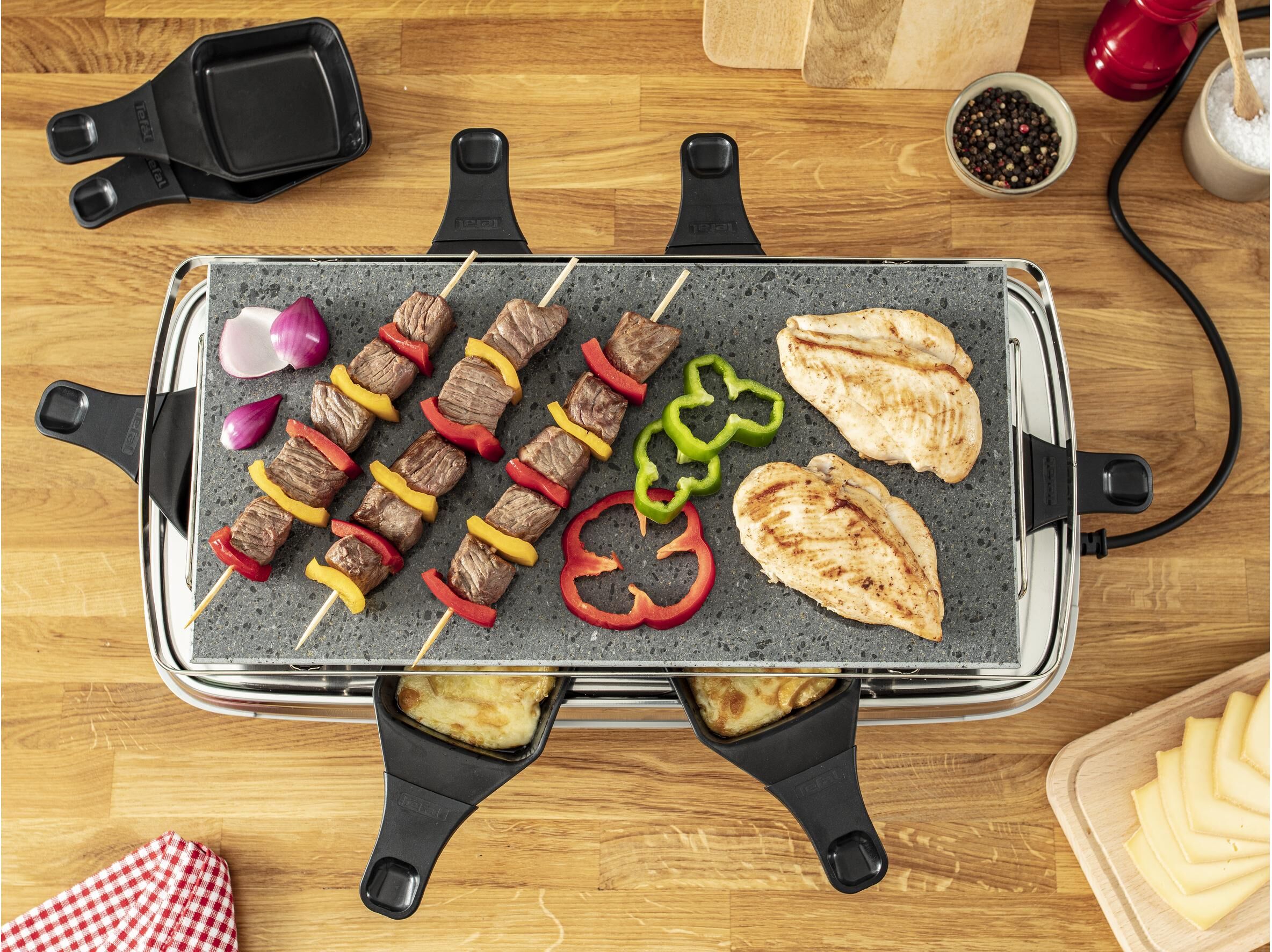 Tefal Raclette "Perrade'Gourmet", grau, Raclettes, Raclette grau Einheitsgröße