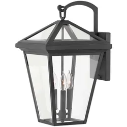 Außenlampe Wandleuchte Wandlampe Balkonleuchte Alu Glas IP44 schwarz H 53,7 cm