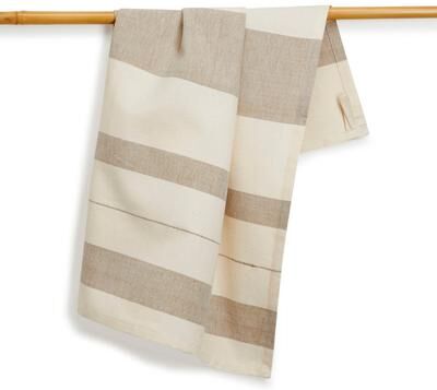 "BAY LEAF Handmade Kitchen Towel by Sustainable Threads   100% Cotton   Fairtrade   27""x19"" (Set of 2)"