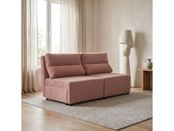 Family Meble Schlafsofa Kimo Hunter, 2-Sitzer – Rosa – 46