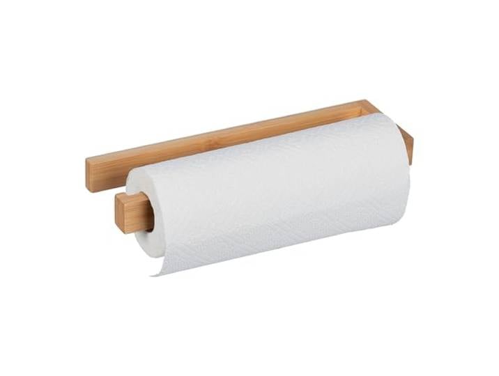 Relaxdays Support Mural pour essuie-Tout\, Accessoire en Bambou pour la Cuisine\, sans perçage\, HxLxP : 3x31x9 cm\, Nature