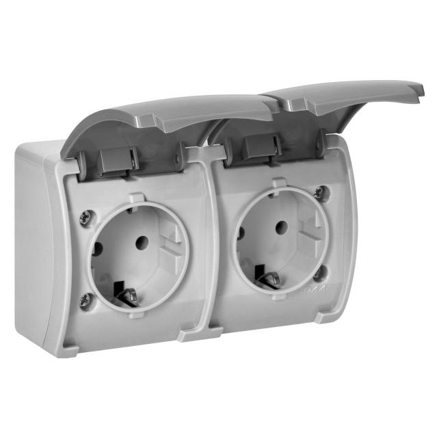 Orno Gniazdo Podwójne 2x2p+Z Schuko (OR-OE-7106(GS)/GR)
