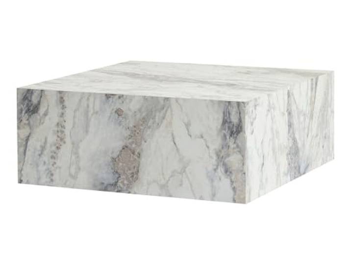 Eleganter Couchtisch, Freesia Marble, 90 x 90 x 35 cm 100% MDF, 18 mm Stärke stilvolle Ergänzung für Moderne Wohnzimmer & Räume