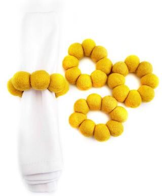 Global Crafts Felt Three Strand Napkin Rings, Set of 4