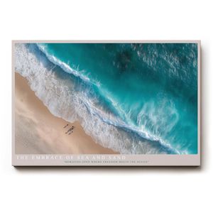 Sinus-Art Wandbild The Embrace of Sea and Sand, Leinwand, Querformat, 120 x 80 cm