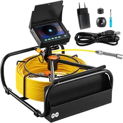 VEVOR Kanalkamera 30m, Rohrinspektionskamera mit 4,3 Zoll LCD Bildschirm 6 einstellbare LED 16 GB-Karte 3-facher Zoom 8500 mAh Hochleistungsakku, IP68 wasserdichte Sanitärkamera für Abwasserkanalrohre