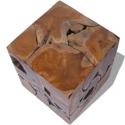 Hocker/Couchtisch Massivholz Teak | vidaXL : Größe - 80x40x45 cm