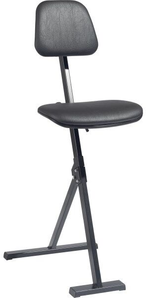 Global Ståstøttestol, Sort, Kunstlæder, Lakeret, 50-85cm