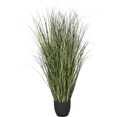 Kunstgras CREATIV GREEN "Grasbusch Miscanthus variegatus", grün (grün, weiß), H:120cm, Obermaterial: 100% Kunststoff, Kunstpflanzen, mit filigranen Grashalmen