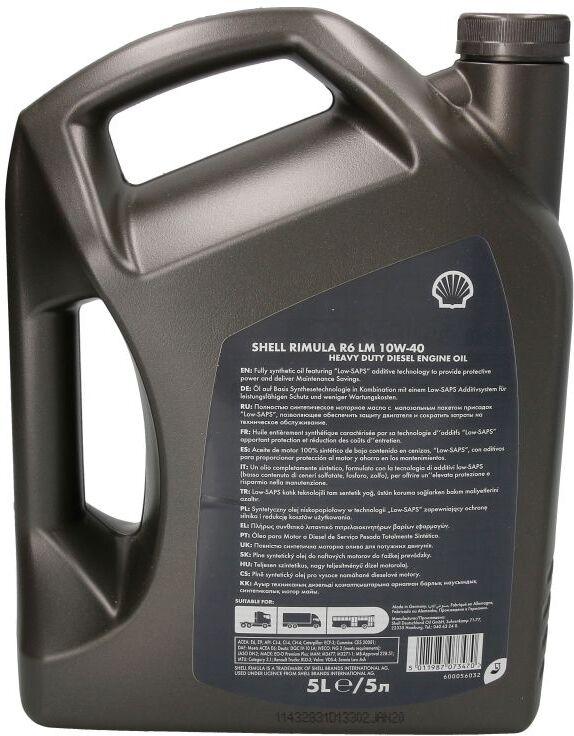 Motoröl SHELL 550054436 Rimula R6 LM 10W40 5L