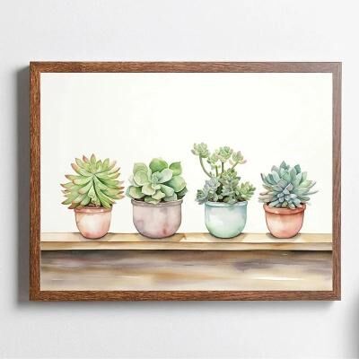 Uplifted Finds Botanical Green Houseplant Canvas Art   Calming Nature Indoors Interior Print 25 50 X 70 Cm