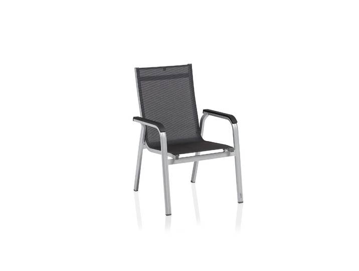 2er Set Kettler Basic+ Premium Stapelsessel Aluminium/Outdoorgewebe