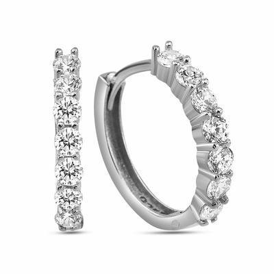 Paar Ohrhänger DKENIZ "Silber 925 rhodiniert mit weißen Zirkonia-Steinen", weiß (weiß, weiß), Ohrringe, Damen, one-size, Silber 925 (Sterlingsilber)