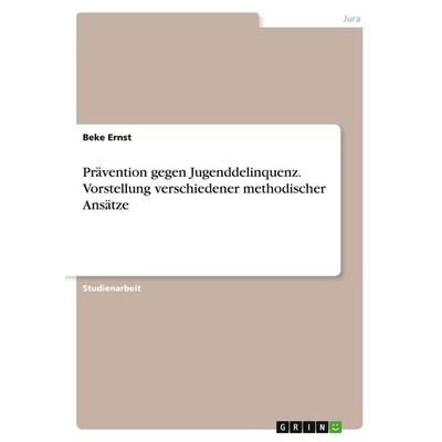 Prävention gegen Jugenddelinquenz. Vorstellung verschiedener methodischer Ansätze, Taschenbuch von Beke Ernst, GRIN, 978-3-346-75399-1