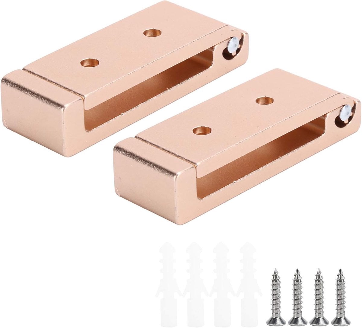Set van 2 goudkleurige opvouwbare muurhaken van aluminiumlegering