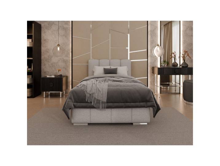 Homesy Polsterbett Zaira 100x200cm – Elegantes Polsterbett für modernen Wohnstil, Zonierte Multi-Taschen-Federkern (24cm), Sandfarben, Holz, Mode, 100x200 cm, Schlafzimmer, Betten, Polsterbetten