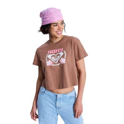 T-Shirt ROXY "Endless Weekends", Damen, Gr. XL, braun (braunie), Obermaterial: 100% Baumwolle., Shirts T-Shirt