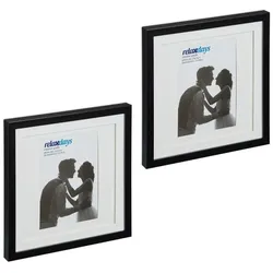 Relaxdays Bilderrahmen 25x25 cm 2er Set Schwarz