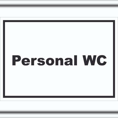 HB-Druck Personal WC Schild mit Text waagerecht A4 (210x297mm)