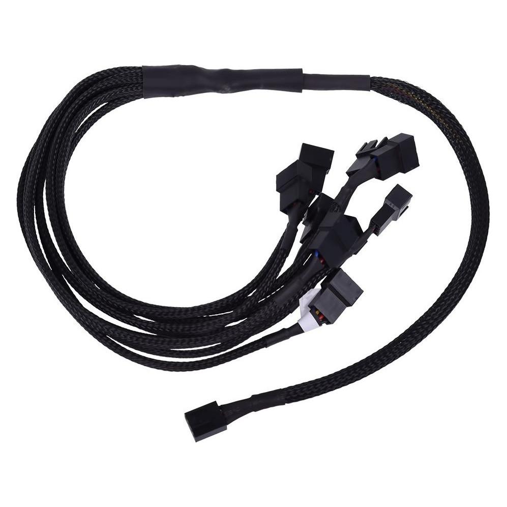 Phobya Y-Kabel 4Pin PWM auf 9x 4Pin PWM - Schwarz 60cm (60 cm, 4 pin PWM) (1011112)
