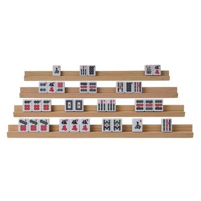 Spielsteinhalter aus Holz, 4er Set, für Domino und Mah Jongg, ohne Spielsteine, 35 cm,