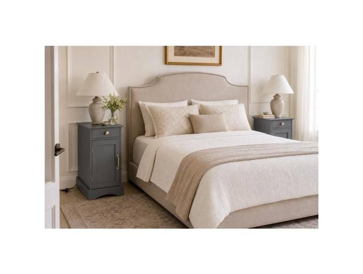 Table de chevet - PAGE LIVING - PAGE Living - Lot de 2 - gris - station de charge cachée