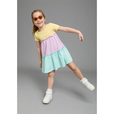KIDSWORLD "- Volantkleid für kleine Mädchen" festliche Anlässe, kniefreie Länge, verspielter Stil
