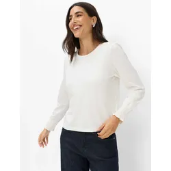 Brax Damen Langarmshirt Style CAITLIN L soft ecru, Altweiß, Gr. 42