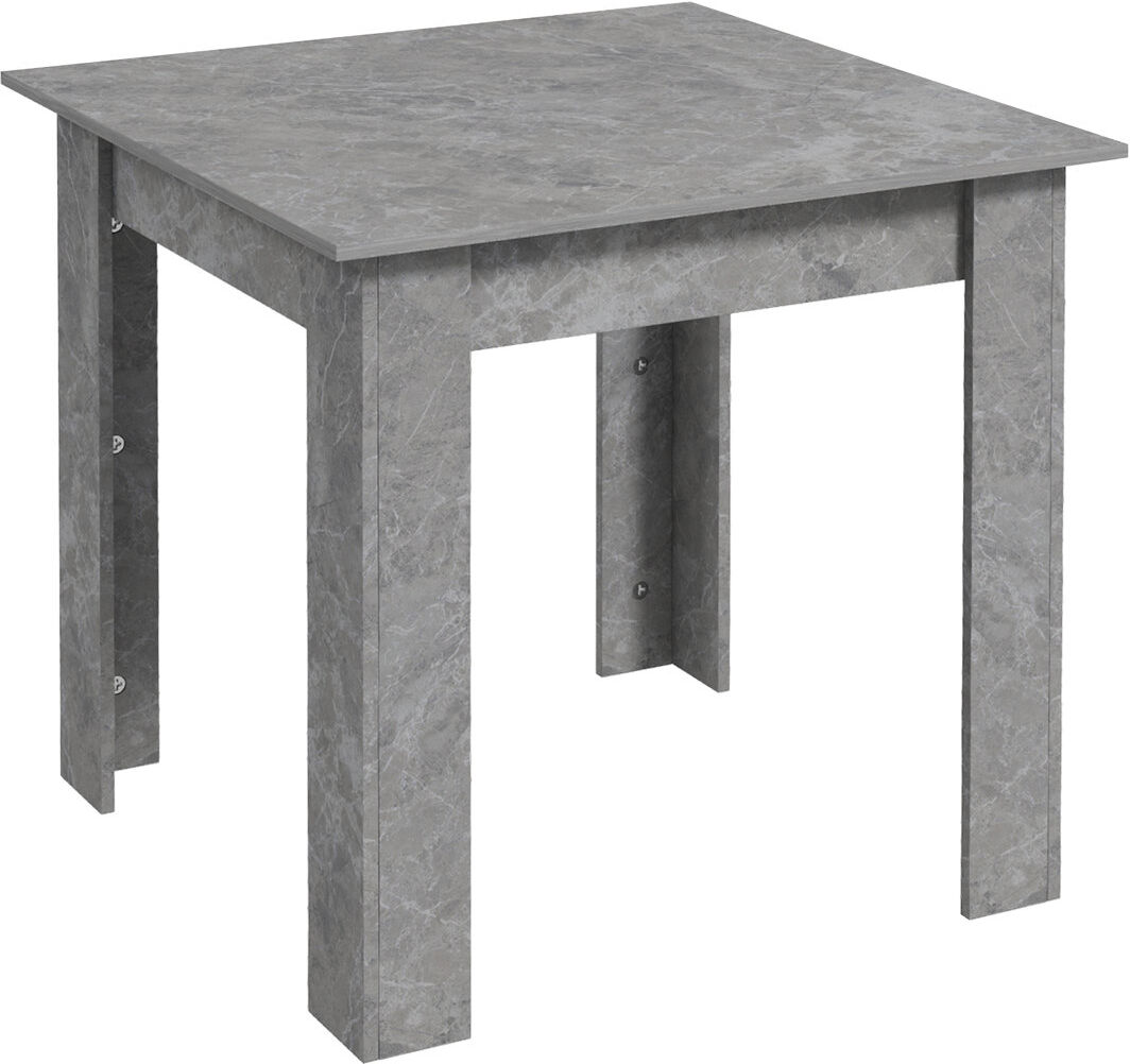 17 Stories HOMCOM Square Dining Table, Kitchen Table with Faux Cement Effect Grey