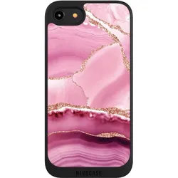Nivocase Handyhülle für Apple iPhone 8 Hülle NIVOpure Case Schwarz Glitzer Look Marmor Meerjungfrau (Apple iPhone 8), Smartphone Hülle, Schwarz
