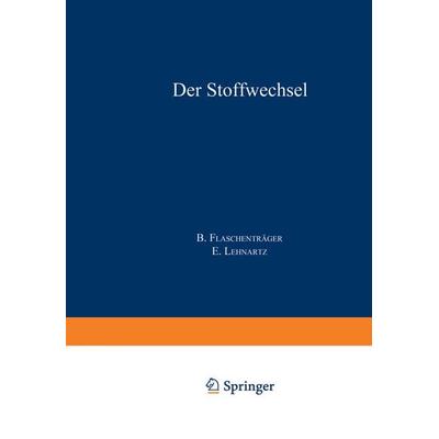 Der Stoffwechsel, Set von , Springer Berlin, 978-3-642-86169-7