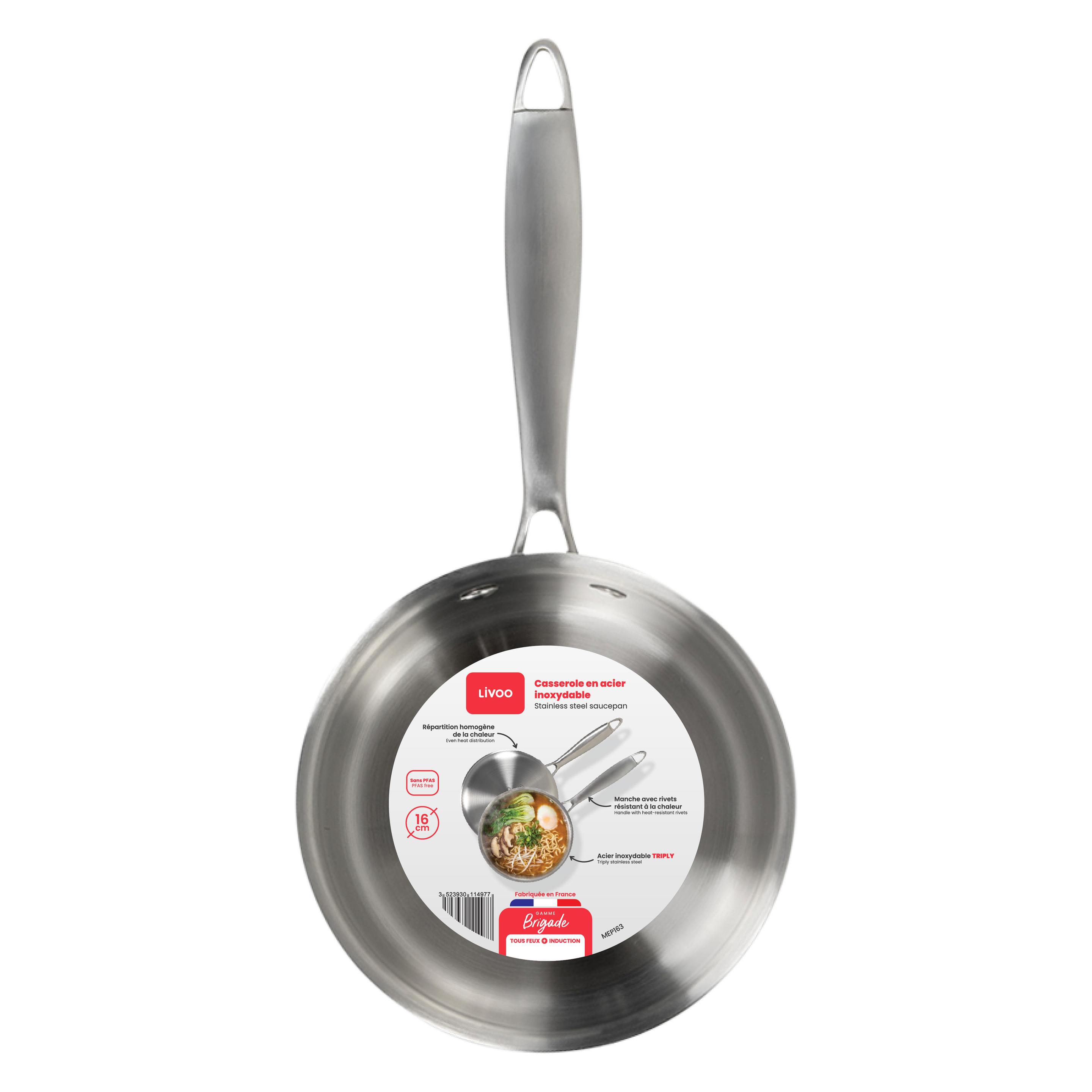 Livoo Brigade - Kochtopf aus Edelstahl 16 cm (Kochtopf, Aluminium, 16 x 7.50 cm) (70555840)